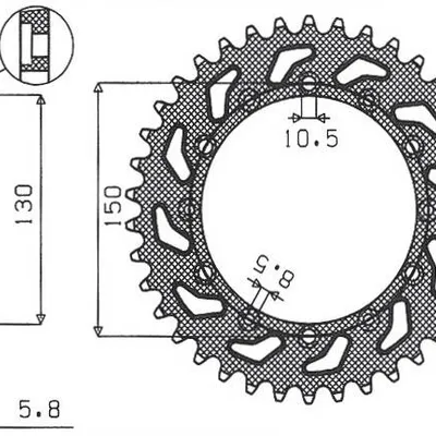 SUNSTAR Zębatka tylna stalowa HONDA NX 650 95-01 / YAMAHA XJ 6 09-15 / YAMAHA WR 250R 08-10 [46]