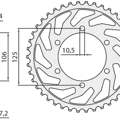 SUNSTAR Zębatka tylna stalowa TRIUMPH 675 06-16  [50]