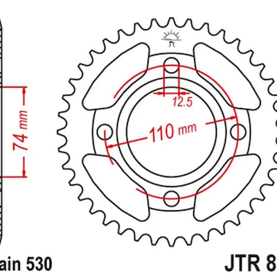 JT Zębatka tylna stalowa [41 zębów] YAMAHA XS 250 80-82 / XS 500 78-80