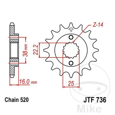 Zębatka przednia JT JTF736.13 (13Z)