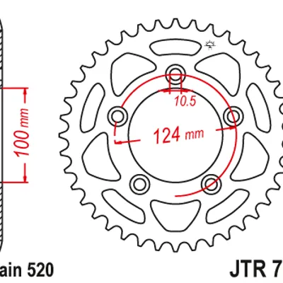 JT Zębatka tylna stalowa [39 zębów] DUCATI SCRAMBLER 1100 18-19