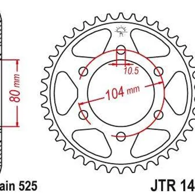 Zębatka tylna stalowa JT JTR1489.39 ilość zębów 39Z