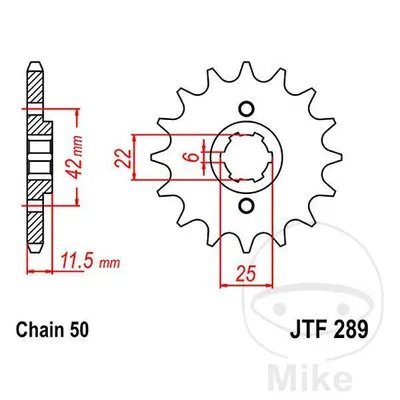 Zębatka przednia JT JTF289.16 (16Z)