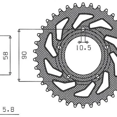 SUNSTAR Zębatka tylna stalowa HONDA NSR 125R 89-02 [38]