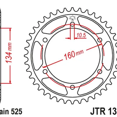 JT Zębatka tylna stalowa [41 zębów] HONDA CBR 600RR 07-16 kolor czarny