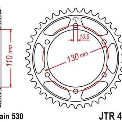 Zębatka tylna stalowa JT JTR479.47 ilość zębów 47Z