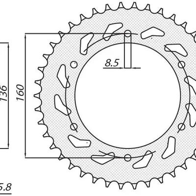 SUNSTAR Zębatka tylna stalowa BMW F650 APRILIA PEGASO 650 92-04 [47]