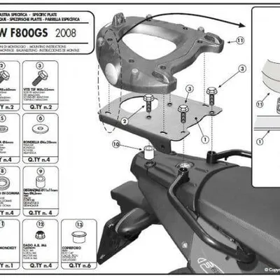 KAPPA stelaż kufra centralnego BMW F 650GS / F 800GS (08-11) z płytą monokey