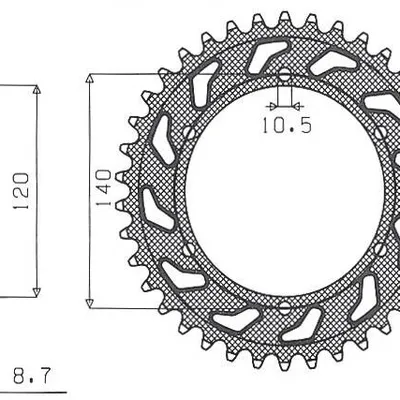 SUNSTAR Zębatka tylna stalowa SUZUKI GSXR 1300 99-07 [40]