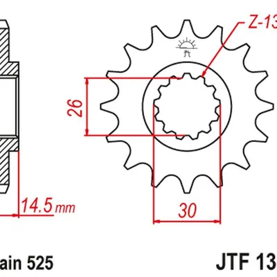 JT Zębatka przednia [16 zębów] HONDA CB 750F2 92-00 z tłumikiem drgań