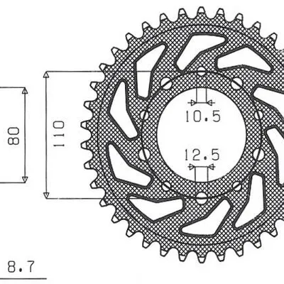 SUNSTAR Zębatka tylna stalowa HONDA CBR 1000F 93-98 / CB 1000 / CBX 1000 [42]