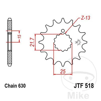 Zębatka przednia JT JTF518.16 (16Z)