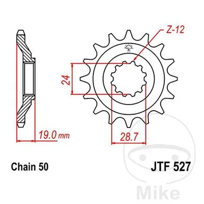 Zębatka przednia JT JTF527.17 (17Z)