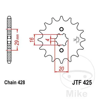 Zębatka przednia JT JTF425.17 (17Z)