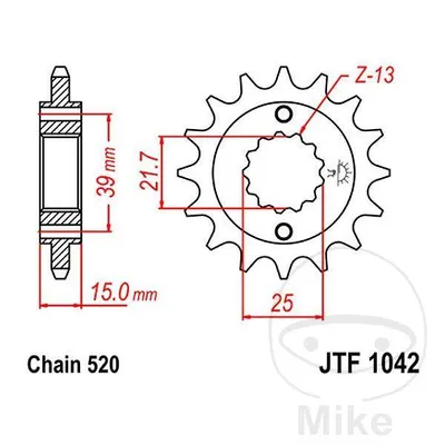 Zębatka przednia JT JTF1042.16 (16Z)