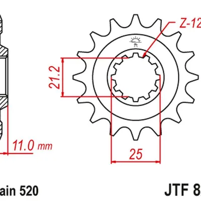 JT Zębatka przednia [16 zębów] HUSQVARNA 4T