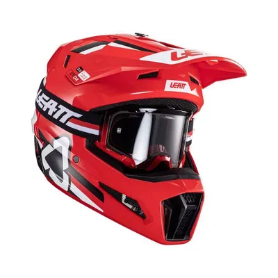 Leatt Kask cross + gogle Moto 3.5 V24 + Gogle Velocity 4.5 kolor czerwony,czarny,biały Kolekcja 2024