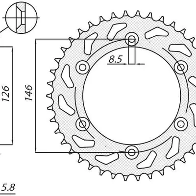 SUNSTAR Zębatka tylna stalowa SUZUKI RM/RMZ [49]