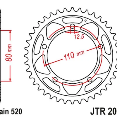 JT Zębatka tylna stalowa [42 zębów] TRIUMPH 865 AMERICA/AMERICA LT/SPEEDMASTER 14-17