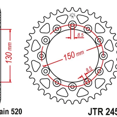 JT Zębatka tylna stalowa [47 zębów] YAMAHA WR 250R 08-20