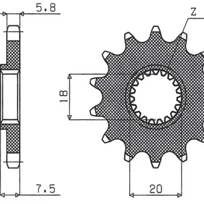 SUNSTAR Zębatka przednia stalowa HONDA CR 125 87-03 [12]