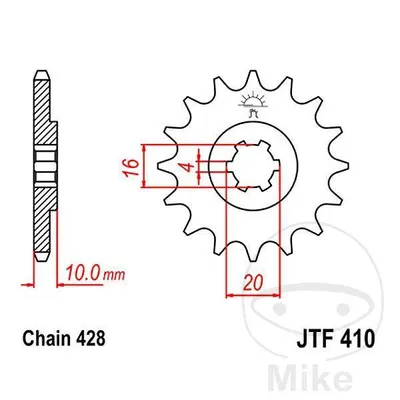 Zębatka przednia JT JTF410.16 (16Z)