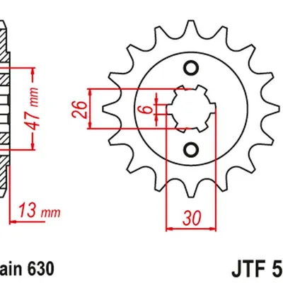 JT Zębatka przednia [16 zębów] YAMAHA XV 1000 81-82 / TR1 81-85