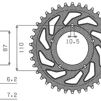 SUNSTAR Zębatka tylna stalowa SUZUKI SV 650 99-13 [44]