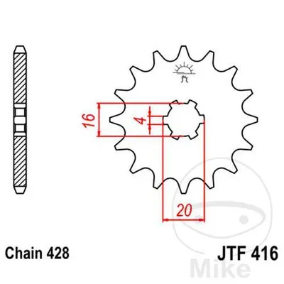 Zębatka przednia JT JTF416.15 (15Z) Yamaha YZ 80 85-01 / SUZUKI RM 80 / 85 84-13