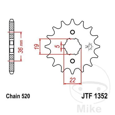 Zębatka przednia JT JTF1352.14 (14Z)