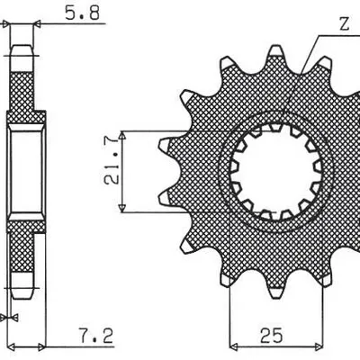 SUNSTAR Zębatka przednia stalowa YAMAHA XTZ 750 90-98 [16]