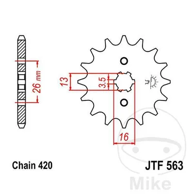 Zębatka przednia JT JTF563.17 (17Z)