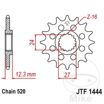 Zębatka przednia JT JTF1444.15 (15Z)