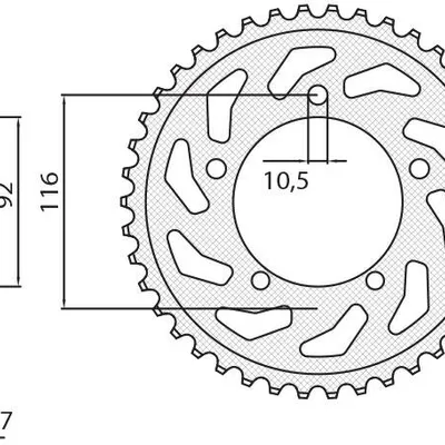 SUNSTAR Zębatka tylna stalowa KAWASAKI ZZR 1400 06-18  [41]