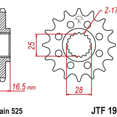 JT Zębatka przednia [15 zębów] KTM 950/990/1050/1090/1190/1290 03-20