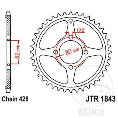 Zębatka tylna stalowa JT JTR1843.49 ilość zębów 49Z