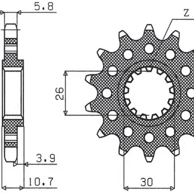 SUNSTAR Zębatka przednia stalowa YAMAHA FZ1 06-14 / R1 04-14 / FJ / XJR [16]