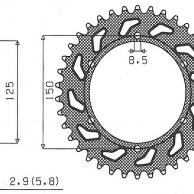 SUNSTAR Zębatka tylna stalowa KTM SX/EXC [50]