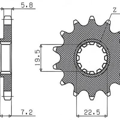 SUNSTAR Zębatka przednia stalowa SUZUKI DR 250 82-87 / GZ 250 / GN 250 [15]