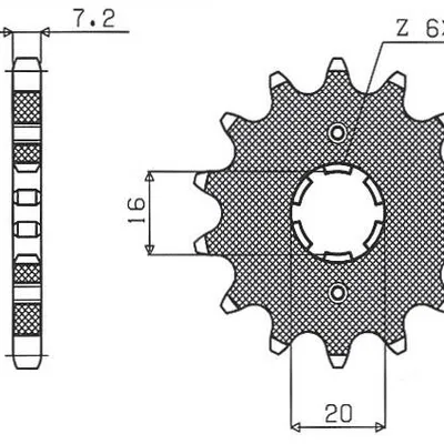 SUNSTAR Zębatka przednia stalowa SUZUKI RM 80/85 / YAMAHA XT 125 R/X [13]