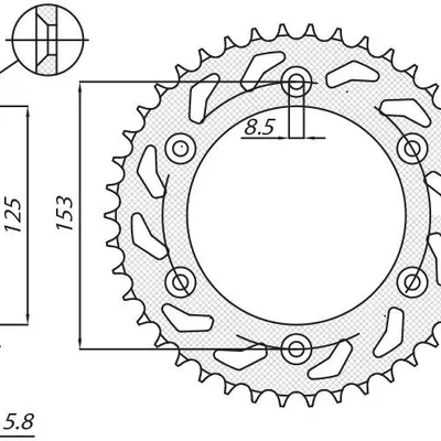 SUNSTAR Zębatka tylna stalowa HONDA CR/CRF/XR 83-16 [49]