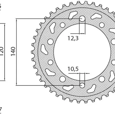 SUNSTAR Zębatka tylna stalowa SUZUKI SV 1000 03-07 / GSXR 1000 01-06  [40]