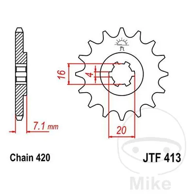 Zębatka przednia JT JTF413.15 (15Z)