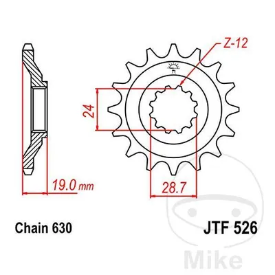 Zębatka przednia JT JTF526.15 (15Z)