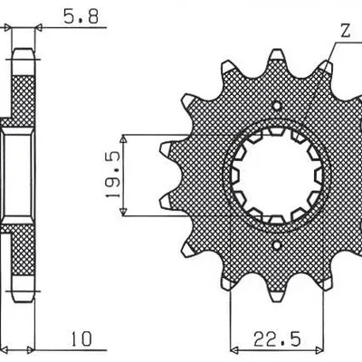 SUNSTAR Zębatka przednia stalowa SUZUKI DRZ 400 / DR 350 / RM 250 [14]