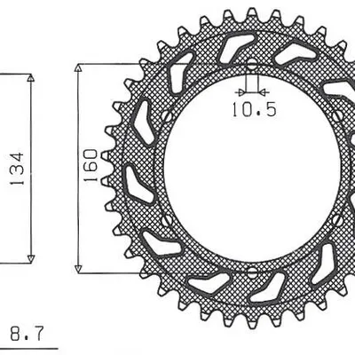 SUNSTAR Zębatka tylna stalowa HONDA CBR 900RR 00-03 929 / 954  [44]