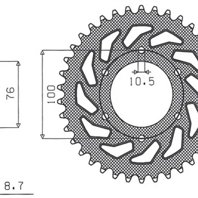 SUNSTAR Zębatka tylna stalowa SUZUKI GS 1000/1100 / GSX 1100E [42]