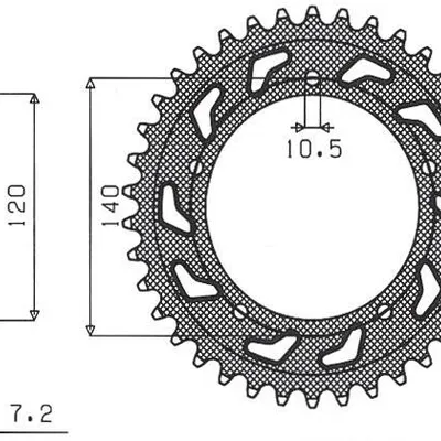 SUNSTAR Zębatka tylna stalowa SUZUKI DL 1000 / GSXR 750 00-03 [41]