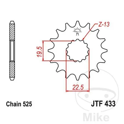 Zębatka przednia JT JTF433.15 (15Z)