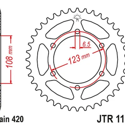 JT Zębatka tylna stalowa [65 zębów] APRILIA SX 50 -18-19